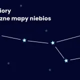 Gwiazdozbiory - tajemnicze mapy niebios. Białe linie łączą jasne gwiazdy, tworząc na ciemnym tle rozpoznawalne kształty.