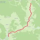 Mapa z zaznaczoną trasą rowerową velo dunajec trasa, prowadzącą przez malownicze tereny Popradzkiego Parku Krajobrazowego.