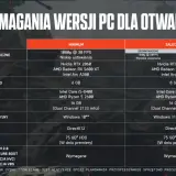 Tabela z battlefield 6 wymagania pc: minimalne i zalecane ustawienia graficzne, GPU, RAM, procesor, dysk i system operacyjny.