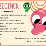 Ilustracja wyjaśnia, kiedy używamy przecinek, z zabawnymi postaciami.