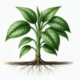 Zielona roślina z rozbudowanym systemem korzeni, ukazująca piękno i siłę natury. Plants co to znaczy? To życie!