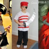 Niñas con un increíble disfraz pirata casero, listas para la aventura.