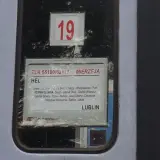 Numer pociągu TLK 55180/82170 widoczny na bilecie, który jest częścią rozkładu jazdy pociągu "Mierzeja" relacji Hel-Lublin.