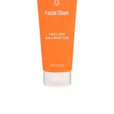 Tubo naranja de limpiador facial "Facial Clean" con "Peeling Enzimático" de Deliplus, un limpiador enzimático Mercadona para una piel radiante.