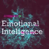 Text "Emotional Intelligence" overlaid on a digital network. Overcoming an internal roadblock is key to developing this skill.