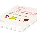 Książka "Dieta warzywno-owocowa dr Ewy Dąbrowskiej. Przepisy na wychodzenie" z grafikami fasoli, bananów i nasion.