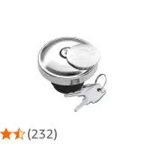Tappo serbatoio Harley Davidson cromato con logo e chiavi.