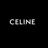 Biały napis CELINE na czarnym tle. Luksusowa marka Celine.