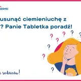 Jak usunąć ciemieniuchę z brwi? Ilustracja przedstawia zamyśloną osobę otoczoną znakami zapytania, szukającą odpowiedzi.