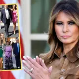 Melania Trump w różnych stylizacjach, od eleganckich po bardziej odważne. Widać ją młodszą na zdjęciach w kolażu.
