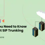 Illustration d'un nuage connecté à des serveurs, avec le texte "All You Need to Know About SIP Trunking". Le trunk sip est essentiel.