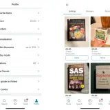 Profil Vinted z listą ofert i opcjami, jak "Ulubione", "Moje zamówienia" i "Centrum pomocy". Zgodnie z **vinted regulamin**, użytkownicy mogą przeglądać przedmioty.