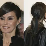 Recogidos fáciles informales: coleta baja con lazo negro, ideal para un look moderno y desenfadado.