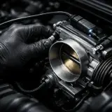 Mechanik w czarnej rękawiczce dokonuje adaptacji przepustnicy w silniku samochodowym.