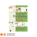 Buchcover "So gelingen Portfolios in Kita und Kindergarten" mit Beispielseiten. Ideal für das Portfolio Grundschule.