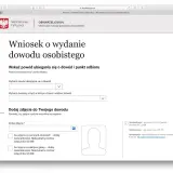 Formularz wniosku o wydanie dowodu osobistego. Wybierz powód ubiegania się o dowód i dodaj zdjęcie.