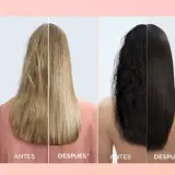 Tres mujeres muestran su cabello antes y después de un tratamiento de keratina, logrando un liso perfecto y duradero.