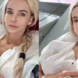 Monika Królowie Żyta, w wieku około 30 lat, leży w szpitalnym łóżku, przygotowana do zabiegu.