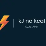Pomarańczowa błyskawica obok napisu "kj na kcal kalkulator". Szybka konwersja jednostki ciepła.