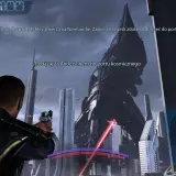 Shepard podąża za Andersonem do portu kosmicznego w Mass Effect 3. Ashley zmierza na Normandię.