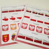 Zabawy edukacyjne dla dzieci: polskie symbole narodowe, orzeł biały, flagi i godła.