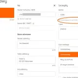 Formularz przelewu walutowego. Kwota przelewu to 44,72 PLN (1 EUR = 4,4716 PLN).