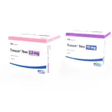 Dwa opakowania leku Trexan® Neo: jedno 2,5 mg (różowe), drugie 10 mg (fioletowe), oba po 100 tabletek.