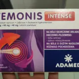 Opakowanie leku Vemonis Intense z grafiką symbolizującą ból i ulgę.