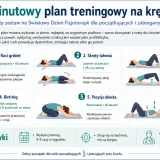 Plan 10-minutowych ćwiczeń na kręgosłup: pozycja dziecka, koci grzbiet, bird dog. Prosta rehabilitacja medyczna dla każdego.
