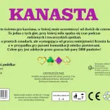Kanasta – gra karciana dla 2-4 osób. W pudełku 2 talie kart i instrukcja. Idealna na rodzinne spotkania.