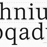 Tipografía con letras minúsculas: h, n, i, u y b, q, a, d, u. Se muestran detalles de remates rectangulares y angulados.