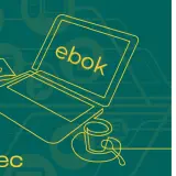 Grafika przedstawia laptop z napisem "ebok" na ekranie, symbolizującym elektroniczne biuro obsługi klienta.