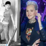 Agnieszka Chylińska z dzieckiem na ręku i później na scenie. Dwie odsłony artystki.