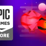 Logo Epic Games Store obok chińskich lampionów. Czas na darmowe gry Epic!
