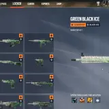Zielony skin "black ice" na karabin 417. Kolekcja broni z gry, gdzie każdy element wygląda jak zamrożony.