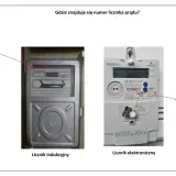 Na zdjęciu pokazano dwa liczniki prądu: indukcyjny i elektroniczny. Na obu widoczny jest numer licznika, zaznaczony czerwoną linią.