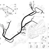 Diagrama de cableado de Piaggio Liberty 125, mostrando la ubicación de los fusibles y otros componentes eléctricos.