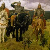 Trzech jeźdźców w zbrojach, symbolizujących epickich bohaterów, ukazuje, jakie są różnice w kreacji bohatera w literaturze polskiej a anglosaskiej.