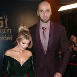 Marcin Gortat z żoną na gali Plebiscytu Przeglądu Sportowego.