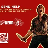 Un uomo urlante con un coltello, ispirato ai monologhi film famosi, su sfondo rosso con loghi Popcorn Nerd e 20th Century Studios.