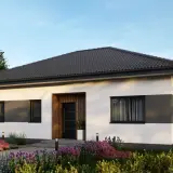 Nowoczesny dom parterowy z pięknym ogrodem. Czy dom parterowy jest tańszy w budowie? Ten projekt może być odpowiedzią.