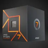 AMD Ryzen 7 7000 Series Prozessor-Box mit leuchtenden Linien. Der Ryzen Master ist bereit für Höchstleistungen.