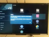 Ekran telewizora z komunikatem błędu "This device does not appear to support the Android Storage Access Framework.