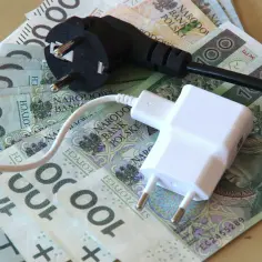 Wtyczki elektryczne na banknotach 100 zł. Zastanawiasz się, ile kosztuje 1 kWh Tauron?