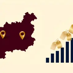 Mapa Zabrza z pinezkami i wykres słupkowy ze złotymi metkami cenowymi.