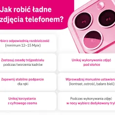 Poradnik: Jak robić świetne zdjęcia telefonem? Wskazówki dotyczące fotografii mobilnej: rozdzielczość, kompozycja, stabilizacja, ustawienia.