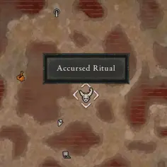 Mapa Diablo 4 z zaznaczonym "Accursed Ritual". Odkryj tajemnice źródła i przygotuj się na walkę.
