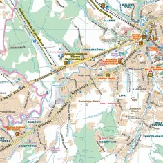 Mapa turystyczna **Zakopane i okolice** z zaznaczonymi szlakami, wyciągami, zabytkami i punktami widokowymi.
