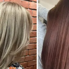 Dwa piękne kolory włosów: jasny blond z refleksami i głęboki brąz.
