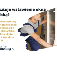 Monter w niebieskim kombinezonie montuje okno.
